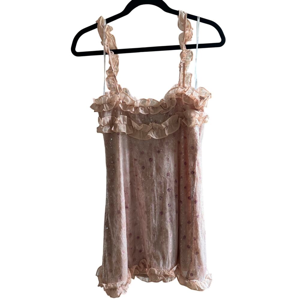 For Love & Lemons Sophia Sequin Mini Dress in Pink - Picture 8 of 9